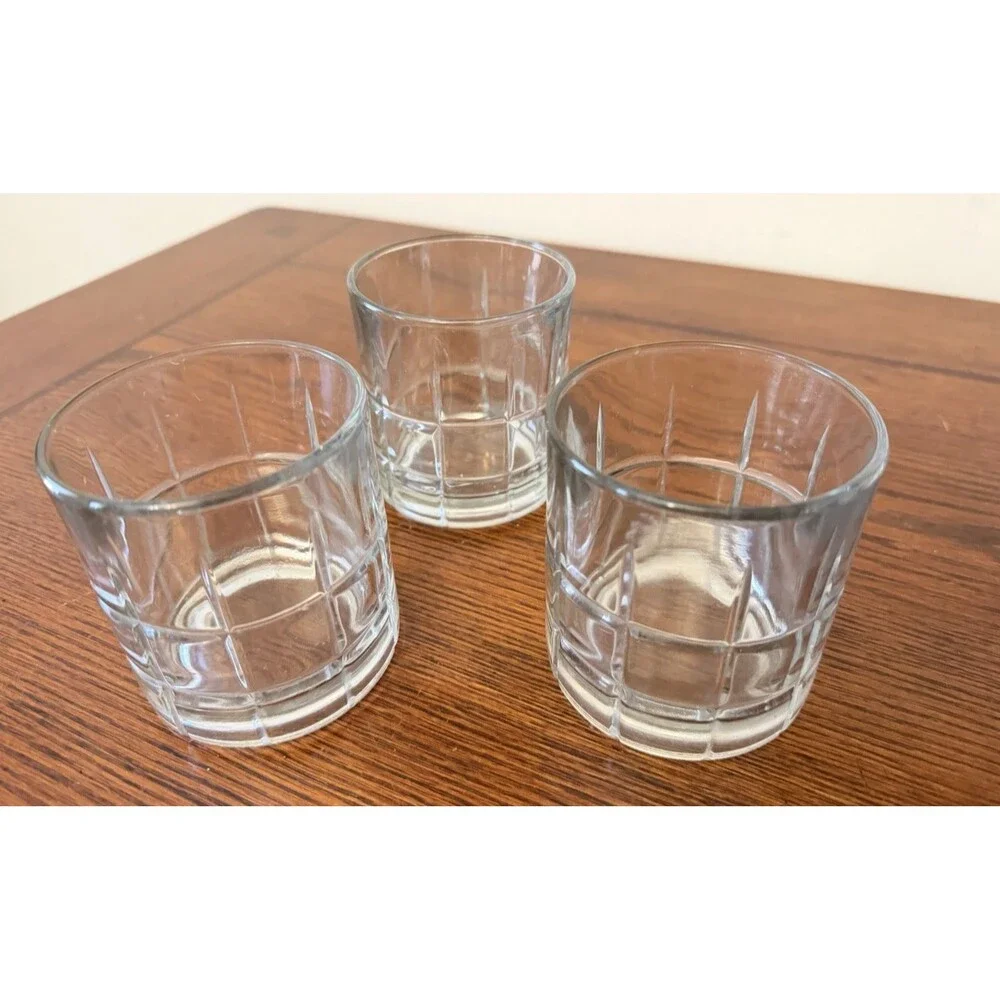 Anchor Hocking  Tartan Manchester Glasses Rocks Lowball Set of 3